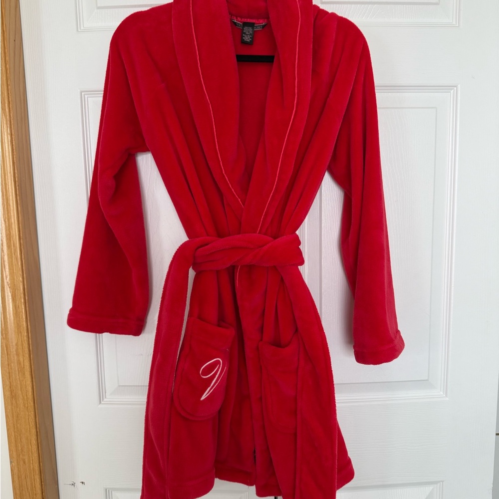 Victoria's Secret Red Robe Housecoat lounge wear Size Sm/Med - Picture 3 of 9